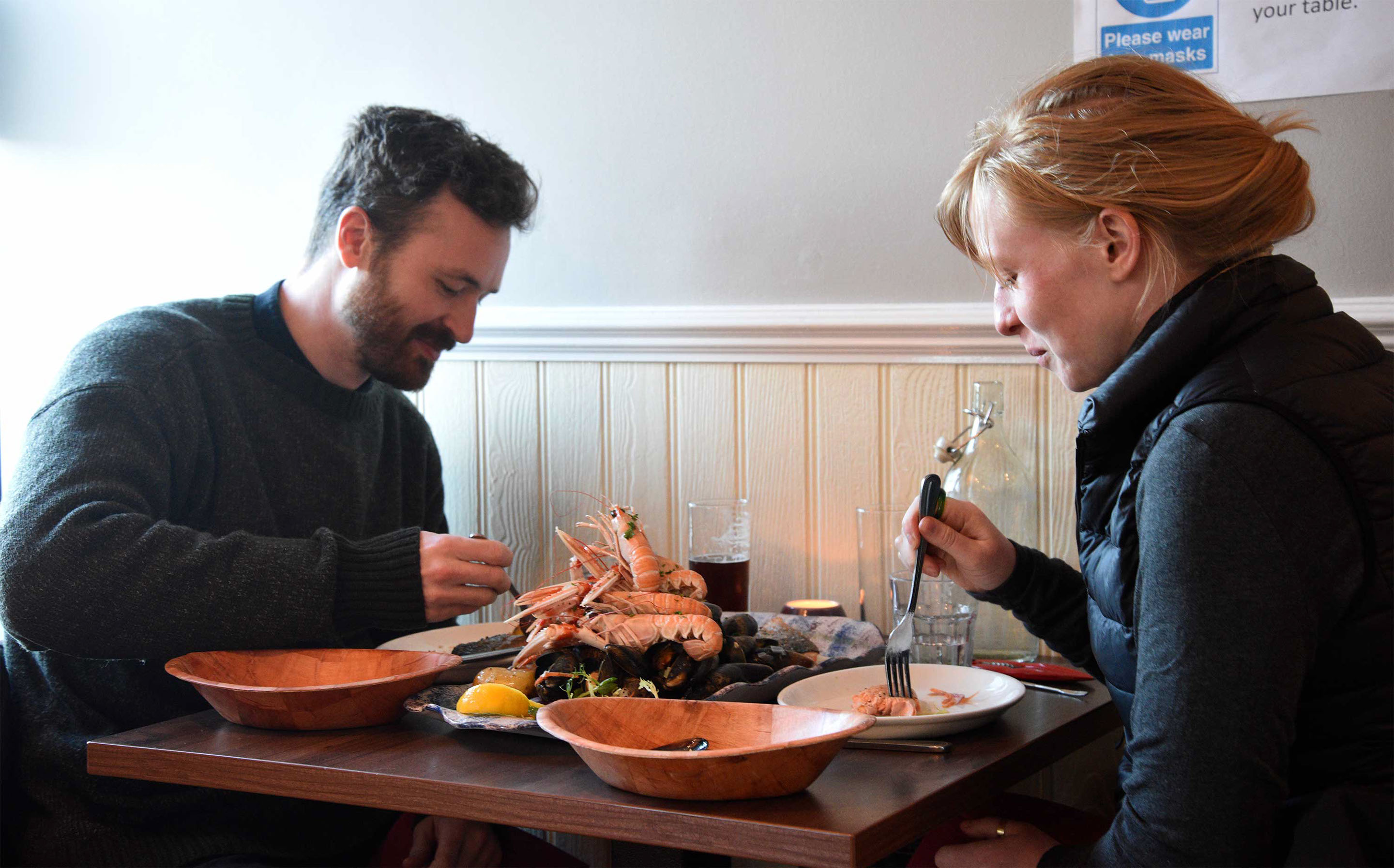 Enjoy Seafood Platters at Sea Breezes Seafood restaurant in Portree